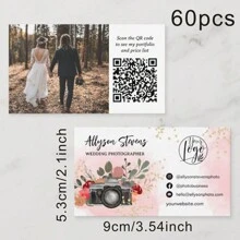 60张定制小企业感谢卡，定制卡片，图片定制，定制小卡片，感谢卡，邀请卡，企业Logo卡，返校季，返校季，学习用品，多功能，装饰性，可重复使用，现代，多彩，可爱，复古，卡通，卡哇伊，定制，个性化，独特，定制，员工，客户，学生，商务/工作/办公，学校，DIY - 彩色 - 查看 6