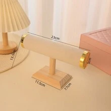 1pc Wooden Bracelet Stand - Single Layer Jewelry Display Stand For Bracelets, Watches, Ties And More - Window Jewelry Display Prop Valentine Day Back To School