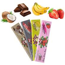 4-Box Pack 4 Flavors (Strawberry, Banana, Coconut, Chocolate) Smoking Rolling Paper, 11mm Length Handmade Cigarette Paper, Fragrant Smoking Paper, Smoking Accessories, Ideal Gift For New Year Party, Valentine's Day, Smokers