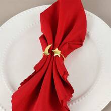 1/4/6 Stücke Valentinstag Serviettenringe, beinhaltet Stern- und Mond-förmige Serviettenringe, Serviettenhalter, Künstliche Rose Serviettenringe, westliches Restaurant & Hotel Tischdecken Dekoration Serviettenringe