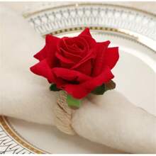 1/4/6 Stücke Valentinstag Serviettenringe, beinhaltet Stern- und Mond-förmige Serviettenringe, Serviettenhalter, Künstliche Rose Serviettenringe, westliches Restaurant & Hotel Tischdecken Dekoration Serviettenringe