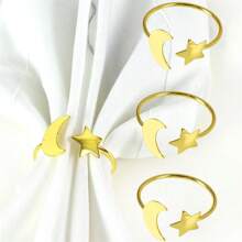 1/4/6 Stücke Valentinstag Serviettenringe, beinhaltet Stern- und Mond-förmige Serviettenringe, Serviettenhalter, Künstliche Rose Serviettenringe, westliches Restaurant & Hotel Tischdecken Dekoration Serviettenringe