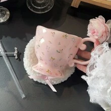 Caneca de cerâmica criativa e fofa de 380 ml, copo de água minimalista e de grande capacidade para a volta às aulas
