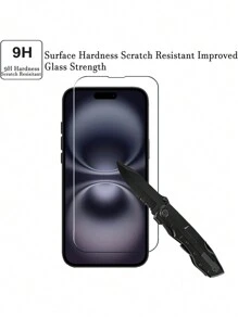 2片装高清钢化玻璃屏幕保护膜,兼容 17/16 Pro Max/16e/16/16 Plus/16 Pro/16 Pro Max/15/14/13/12/11 Pro Max/12/13 Mini,也兼容 X/XS Max/XR/7/8/6/6S Plus/SE - 無色 - 查看 5