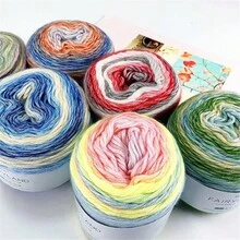 1pc 100g Soft Multicolor Gradient Yarn, Handmade Crocheting Cake Yarn For Hats, Scarves, Sweaters - 60% Acrylic, 30% Polyacrylic, 10% Blended Fibers - Vibrant Multicolored Tones - Multicolor - View 4