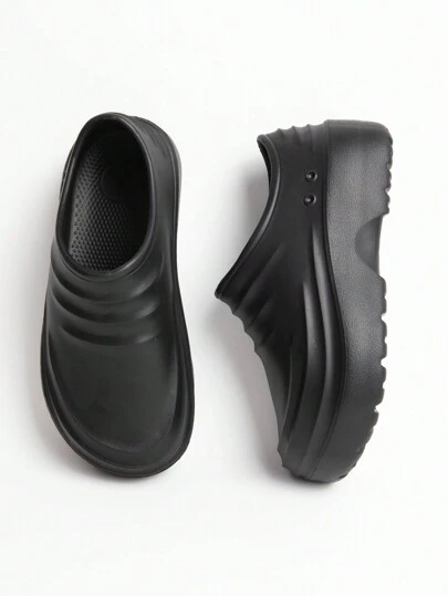 Unisex Solid Color Slip-On Soft Bottom Comfortable Chef Shoes, Lightweight And Suitable For All Seasons