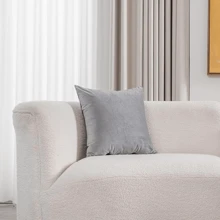 1pc Plain Cushion Cover Without Filler, Striped Velvet Square Pillowcase For Sofa, Home Decor