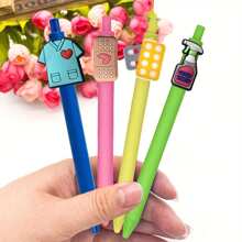 5pcs, Or 2/1pc, [Random Style] Nurse-Themed Ballpoint Pen - Retractable Click Gel Pen, Ballpoint Pen For Nursing, Medical Assistant, Emergency Room And Intensive Care Unit - Essential Work Accessory And Gratitude Gift For Adults Back To School