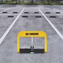 Barriera per parcheggio, barriera per parcheggio con 2 telecomandi, serratura salvaparcheggio per auto, barriera per parcheggio per zone residenziali, alberghi, edifici direzionali - Giallo - Visualizzare 6