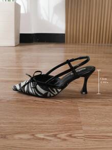 Women's Black High Heel Pointed Toe Sandals, Wedge Heel, Simple Closed Toe Shoes For Autumn Valentines