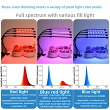 USB 全光谱室内 LED 植物生长灯，带夹子的可调节鹅颈管，3/9/12 小时定时器，10 个亮度等级，3 种开关模式，适用于绿色植物的室内栽培、开花和种子发芽