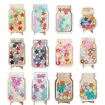 1pc Student Reward Jars With Stars Classroom Reward Jars With Tokens Homework Chart, Back To School, School Supplies, School, Aesthetic School Supplies, Stationery(12 Types Of Reward Jars) Best Gifts Birthday Graduation