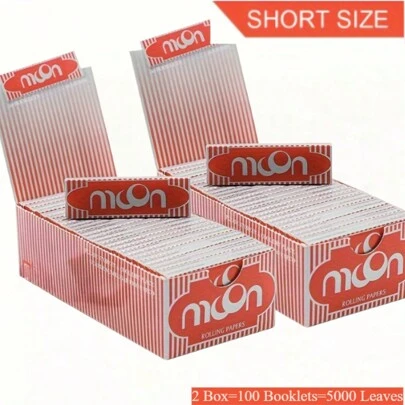 100 carnets, papier à rouler taille courte régulière en pâte de bois, combustion lisse, 50 feuilles par carnet, soit un total de 5000 feuilles. Accessoire domestique, cadeaux de Noël, fournitures de Noël, fournitures pour fête de Noël