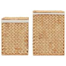 Natural Water Hyacinth Laundry Basket Set Of 2 -Friendly Storage Solutions For Bedroom Bathroom And Closet Organization Laundry Hamper, Washing Basket Bathroom Organizer, Basket, Storage Basket, Foldable Laundry Basket Laundry Baskets Back To School Travel Essentials Room Decor, Home Decor, Bedroom Decor Storage Organization And Storage - Brown - View 5