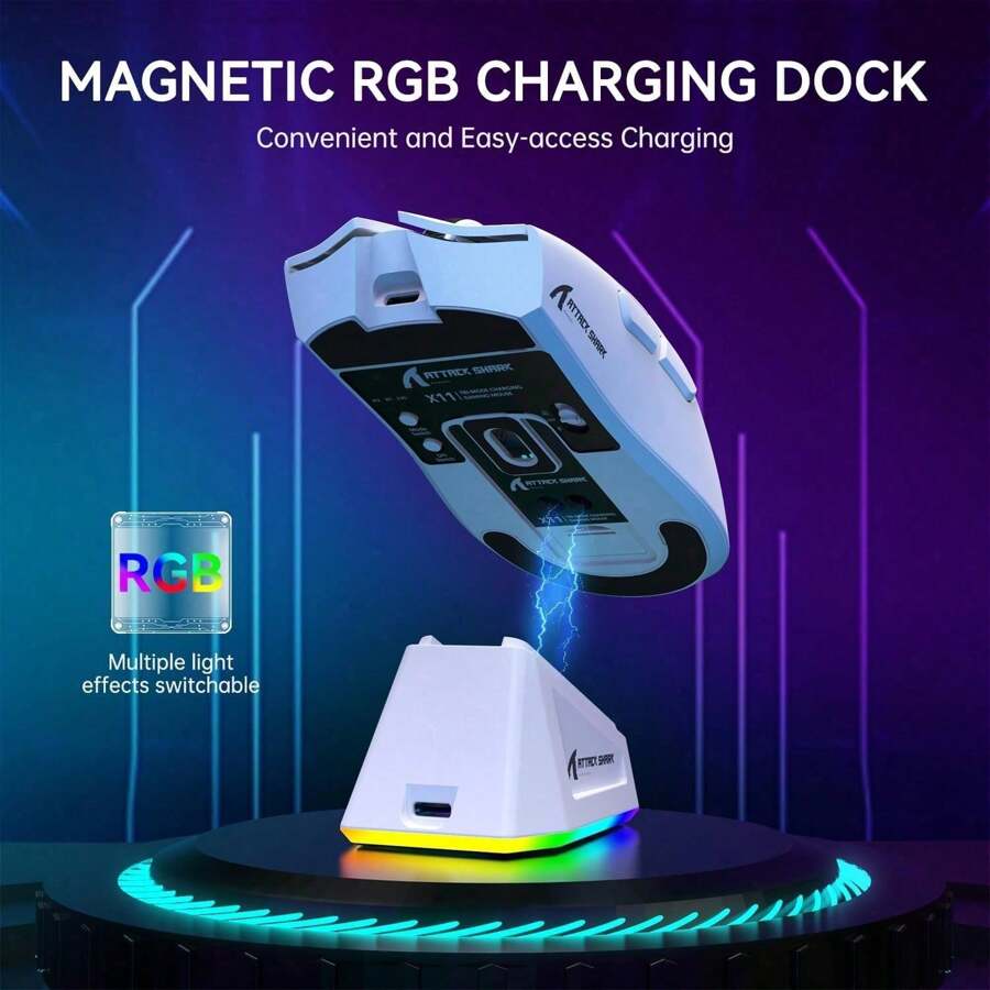 ATTACK SHARK G3PRO Gaming Maus | 25000 DPI & Magnet-Ladestation | 59g Ultraleicht