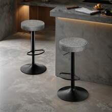 STOOLINK STOOLINK Chaise de Bar Lot de 2 Tabourets de Bar Réglable en Hauteur, Chaises Bar Microfibre, Tabouret de Bar avec Repose-Pieds, Chaise Bar pour Cuisine, Tabouret Bar Pivotant à 360°