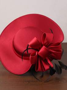 Chapéu Elegante Feminino, Chapéu de Moda Francesa, Mini Chapéu de Noiva, Chapéu de Estilo Britânico, Chapéu de Senhora, Chapéu Vintage, Chapéu com Laço, Tiara para Festa de Aniversário, Chapéu para Banquete de Casamento, Chapéu Preto, Chapéu de Corrida, Chapéu Formal, Chapéu Oversized