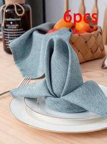 6/12/270 件简约纯色布餐巾，可水洗，可重复使用，适用于餐厅、派对、宴会、餐桌 - 彩色 - 查看 11