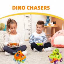 MOONTOY Remote Control Dinosaur Car For Toddler, 2 Pack Dinosaur RC Cars For Kids 2-4 With Lights & Music, Baby Remote Toy For 2 3 4 5 Year Old Boys Girls, Toddler Remote Control Car, Birthday Gift
