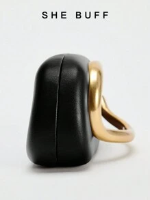 黑色 PU 皮革手拿包 - 情人节的理想之选，舒适时尚，时尚手提包，个性化礼品选择，2025 年配饰，适合所有场合的时尚风格，价格实惠的奢华体验