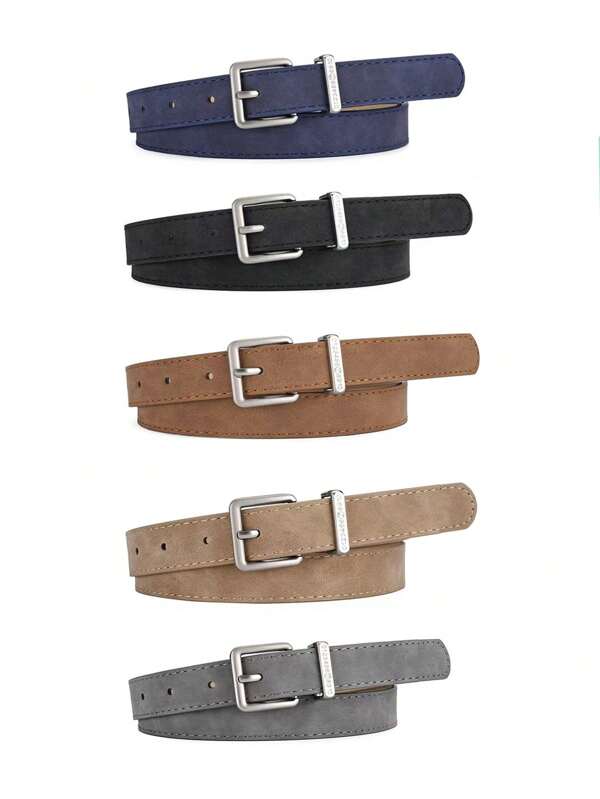 1 pezzo Cintura in pelle PU vintage con fibbia e effetto consumato, adatta per jeans e abiti, accessorio decorativo versatile per l'autunno, l'autunno e Ognissanti