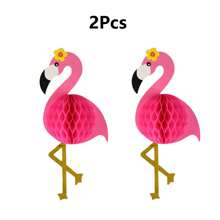 2 pezzi/set, fiammingo 3D di , palla a nido dape, decorazioni da spiaggia estiva, decorazioni sospese a nido d'ape