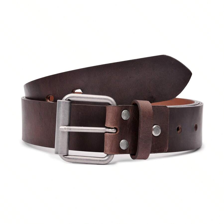 Cinto Masculino Ajustável em Material Sintético - Fivela de Metal Resistente, Estilo Casual e Formal