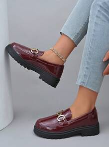 Mocassins femininos vermelhos vinho, calçados confortáveis para trabalho e deslocamento, aumento de altura de 3,5 cm