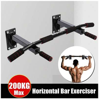 1 Set Of Pull Up Bar Wall Mounted, Multi-Grip Fitness Strength Training, Gym Training Equipment, Indoor Home Adult Multifunctional Training Bar, Non-Slip Sports Leveling Bar, Fitness Workout Tools, Exercise Back Shoulder Muscles And Biceps Etc., Deporte, Gimnasio, Ejercicio En Casa, Barra Dominadas