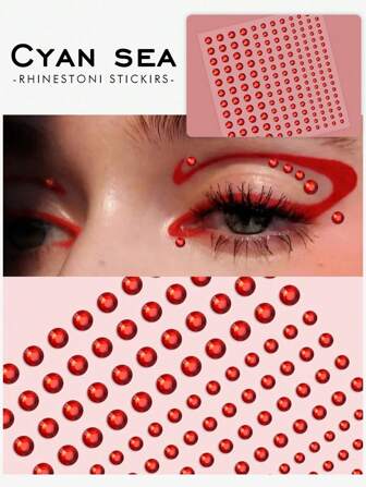 Party Joy 1pc Red Acrylic Rhinestone Sticker, Casual Decoration