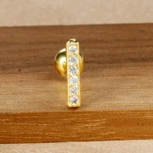 22 种款式不锈钢迷你锆石 1 件式耳钉女士、情人节耳环、18K 镀金螺旋螺旋球耳钉耳屏软骨穿孔首饰、妈妈、母亲、母亲节、礼物 - 金-白-1pc - 查看 29