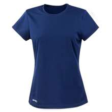 Spiro Womens/Ladies Quick Dry ShortSleeved TShirt (Navy Blue) - 160gsm 100% Polyester - Blue - View 2