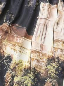 Locker sitzende Herren Shorts mit Bergaufdruck für den Urlaub mit Kordelzug, legerer Feier-Stil, geeignetes Geschenk für Ehemann oder Freund