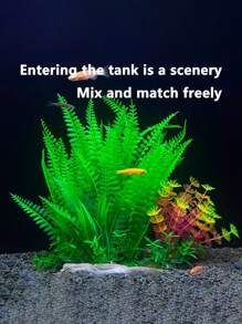 Decoraciones de acuario, plantas artificiales, de fácil cuidado, accesorios decorativos de micro paisaje, hierba submarina falsa, paisajismo de acuario, plantas acuáticas de plástico, decoración de pecera