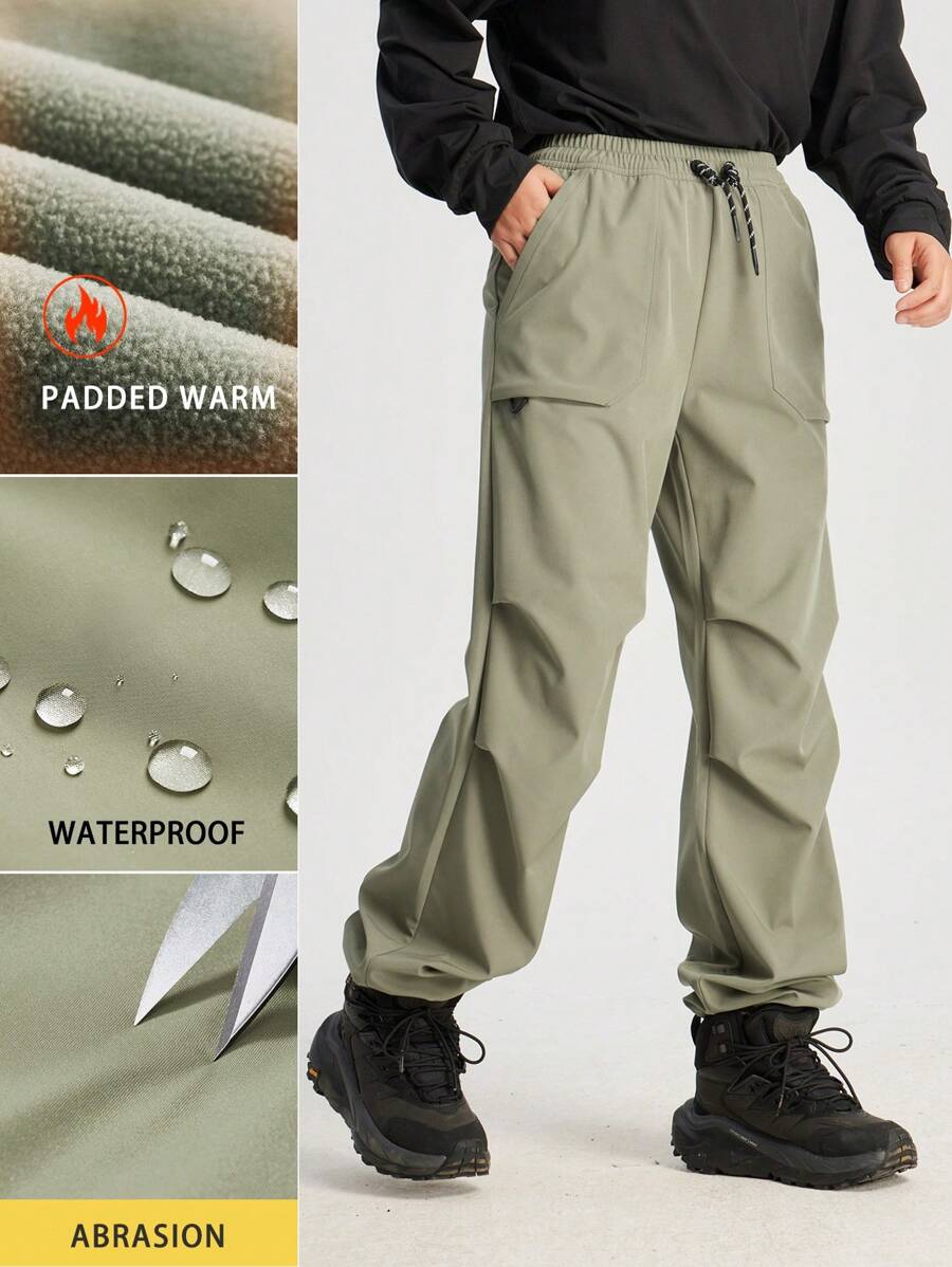TECTOP Pantalones térmicos para mujer para exteriores, resistentes a los arañazos y duraderos, adecuados para senderismo, con pierna ajustable, bolsillos grandes duales, entrega de patrones/logotipos aleatorios