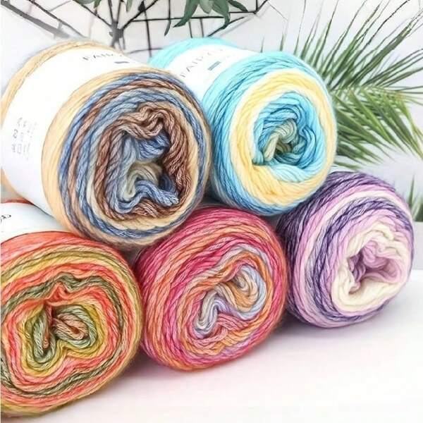 100g/Roll Gradiente Colorido Mão Tricotado Lã Mohair Fio Crochê Linha Renda DIY Fios Macios Para Acessórios de Vestuário