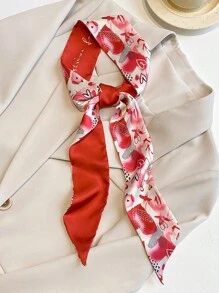 4 件红色窄长围巾，可用作腰带、专业围巾