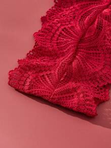 3PCS Plus Size damska bielizna koronkowa stringi kokarda seksowna bielizna jednolity kolor przezroczyste tangas elastyczne wygodne majtki dla kobiet czarny biały czerwony stringi z tyłu kokarda majtki