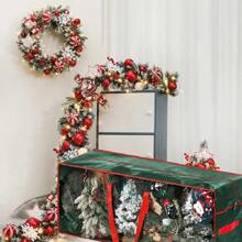 1 pieza Bolsa de almacenamiento impermeable para árbol de Navidad con ventana de visualización - Bolsa de plástico rectangular con cremallera gruesa, adecuada para árbol de Navidad artificial de 7.5/9.5 pies, a prueba de polvo, polilla y humedad, con asa, conveniente para almacenar debajo de la cama o en el armario - Multicolor - Ver 5