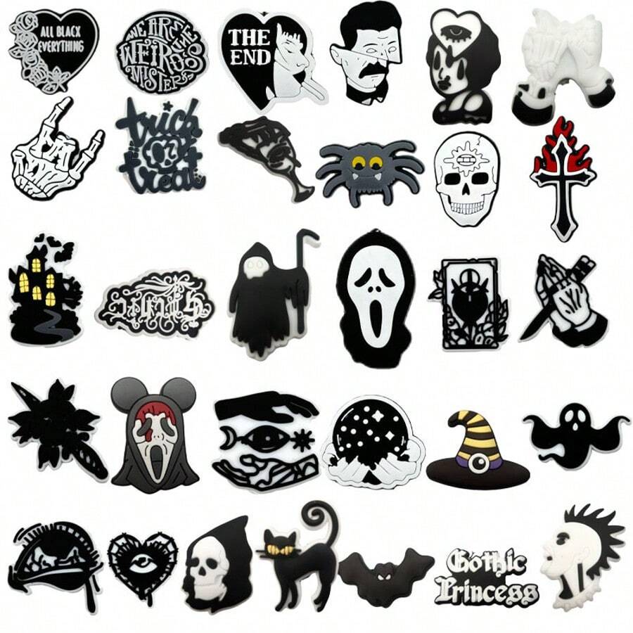 Horror Halloween Schuh Charms als Accessoires für Sandalen, Clogs, Anstecker, Abzeichen, Jeans Dekorationen und Schuhe