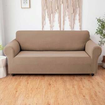 1pc Water-Resistant Jacquard Sofa Cover, Adjustable Stretch Couch Slipcover, Washable Furniture Protector, Anti-Cat Scratch, For Living Room Home Decor