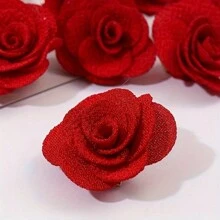 5 peças/conjunto de grampos de cabelo de tecido vermelho romântico com flores de rosas, decoração para festa, acessórios de cabeça para noivas, dia dos namorados