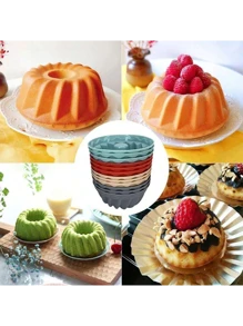 12 件硅胶蛋糕盘，不粘慕斯糕点家庭专业烘焙模具，适用于慕斯、冰淇淋、巧克力、雪纺、果冻、馅饼、甜点