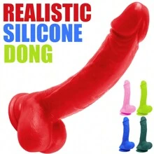 Aimitoy 1 pièce de 8 pouces, gode réaliste et coloré pour le plaisir féminin, jouet sexuel féminin en silicone, plug anal gode, gode de stimulation vaginale, jouet de flirt pour adultes avec ventouse pour utilisation mains libres, fournitures pour adultes