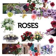 Artificial Rose Flower Decoration Living Room Restaurant Simulation Green Plant Potted Home Desktop Decoration Flower