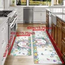 1 件兔子印花硅胶垫，家居装饰，可爱，花卉，复活节，吸水，防滑，防污，适用于农舍，入口，室内，房间装饰，厨房，餐厅，小型办公室/家庭办公室，水槽，洗衣房 - XYCFD166 - 查看 12