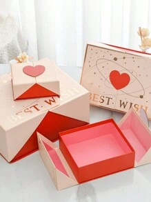 1 pieza Caja de regalo con forma de corazón y cierre magnético con texto "Mejor Deseo", adecuada para el Día de San Valentín, Navidad, Año Nuevo, regalos de boda, regalos festivos - Multicolor - Ver 7