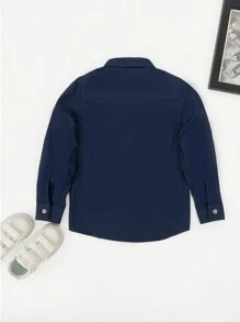 1 Stück Klassisches Collegestyle Hemd für kleine Jungen, lässiges, formelles, hellblaues Langarmhemd aus dünnem Stoff für Kleinkind Jungen, geeignet für den täglichen Gebrauch, Schule, Outdoor/Party, Feiertage, Zeremonien, Präsentationen