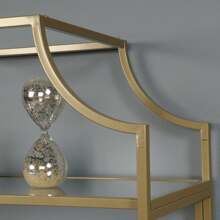 Better Homes & Gardens 71" Nola 5 Shelf Etagere Bookcase, Gold Finish - Gold - View 8