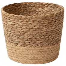 Natural Seagrass Woven Planter Basket, With Waterproof Layer Inside, Rattan Woven Plant Green Pot, Home Decor Flower Pot, Storage Basket Gifts Birthday Graduation
